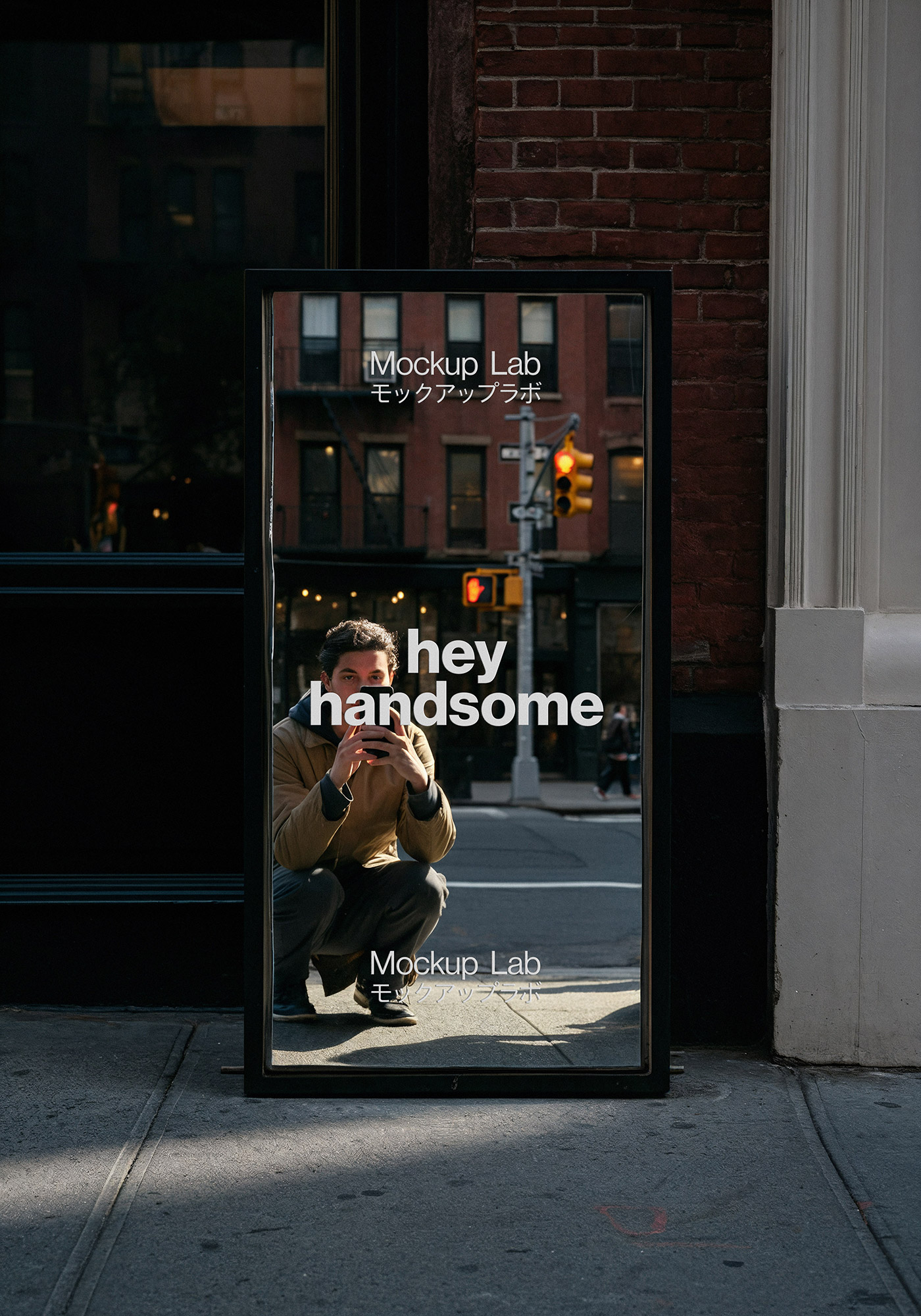 A Frame Mirror Sign 04ML Mockup, Out of Home, preview